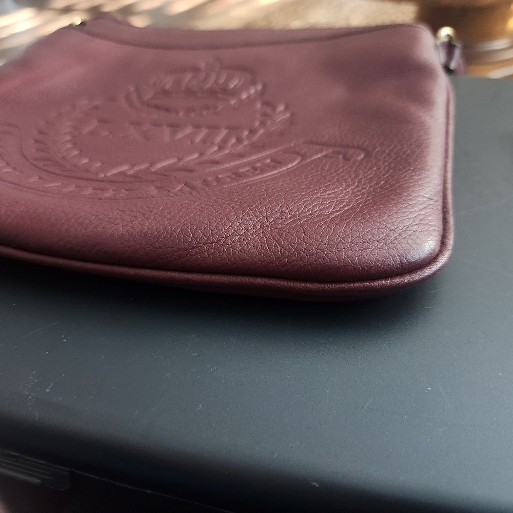 NWOT VintageRalph Lauren Leather Embossed LXVII Crown Bag Purse Oxblood Burgundy - Picture 6 of 10